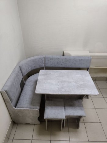 Кухонный уголок Миссия V велюр (цемент) в Каргате - mebel154.com