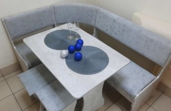 Кухонный уголок Миссия V велюр (цемент) в Каргате - mebel154.com