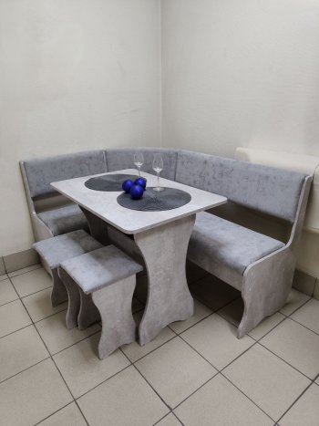 Кухонный уголок Миссия V велюр (цемент) в Каргате - mebel154.com