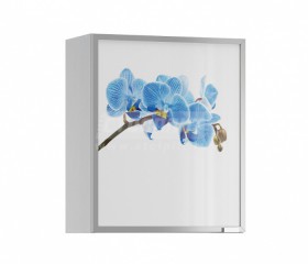 Анна АП-60 Полка с витриной Орхидея синяя в Каргате - mebel154.com