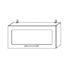 Капри ВПГС 800 шкаф верхний горизонтальный со стеклом в Каргате - mebel154.com