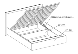 Кровать МДФ 1600 с ПМ Амели в Каргате - mebel154.com