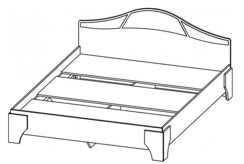 Кровать  1400 Лагуна-5(основание-щит) в Каргате - mebel154.com