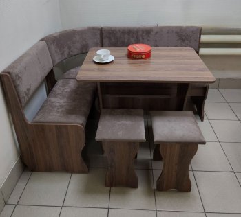 Кухонный уголок Миссия  V велюр(коричневый) в Каргате - mebel154.com