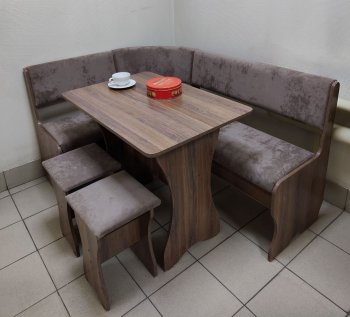 Кухонный уголок Миссия  V велюр(коричневый) в Каргате - mebel154.com