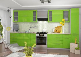 Кухня Олива зеленый металлик модульная в Каргате - mebel154.com