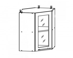 Квадро ПУС 550 шкаф верхний угловой со стеклом в Каргате - mebel154.com