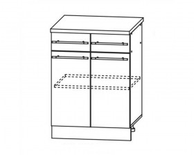 Квадро С2Я 600 шкаф нижний с ящиками в Каргате - mebel154.com