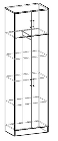 Машенька шкаф двухстворчатый комбинированный в Каргате - mebel154.com