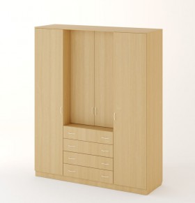 Шкаф распашной 4-х створчатый с 2 ящиками в Каргате - mebel154.com