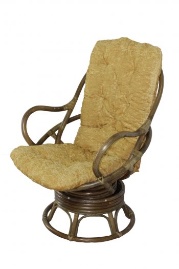Кресло-качалка Swivel Rocker (Ротанг №6, ткань Mulan 152) в Каргате - mebel154.com